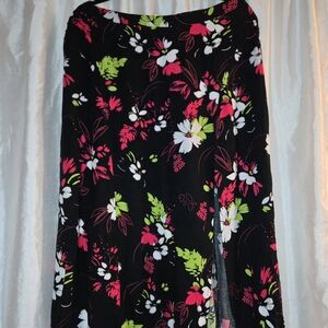 Floral Black Skirt